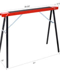 Heavy Duty Folding Saw Horses 2 Pack Built Tough As Nails For Real World Job Sites And Home Garage Projects features a portable steel bench stand.