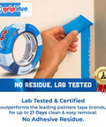 Person peeling off Blue Painter's Tape Pro-Grade 1.5 Inch Wide, 30 Rolls Masking Tape For Sharp Lines And Clean Edges, No Bleed