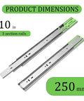 Soft Close Full Extension Drawer Slides 10 Inch 1 Pair Heavy Duty Ball Bearing Side Mount Rails With Quiet Damping 100 Lb Load Capacity
