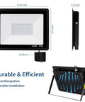 JUDYSSY 200W Led Flood Light, Ip66 Waterproof Security Lights, dimensions 10.82x8.46 inches, designed for flexible installation.