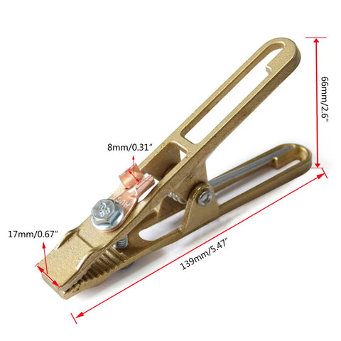 Heavy Duty A-Shape Metal Ground Welding Earth Clamp With Copper Grip Clip For Reliable Argon And Arc Welder Machine Ground Cable Connection Secure Lock, 139mm size