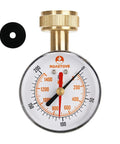 2-1/2 Inch Water Pressure Test Gauge With 0-200 Psi Range, 3/4 Inch Female Hose Thread, Red Drag Pointer, front view