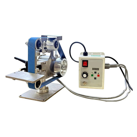 Powerful Vertical And Horizontal Belt Sander Machine For High Speed Metal Grinding Polishing, compact with dual mode controls.