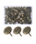 Top Shelf Antique Brass Daisy Upholstery Tacks And Slick Decorative Furniture Nails Pro Grade Pack Of 200 Pieces for DIY home decor.