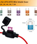Waterproof Inline Fuse Holder Kit For Cars And Boats With 18AWG Wiring And 3A Mini Fuses IP65 Rated Circuit Protection Keeps Your Stereo And Lights Safe Built Damn Tough Plug And Play Electrical Safety Protector 2 Pack with mini blade fuse.