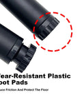 Plastic foot pads on adjustable metal furniture legs set of 4, 14 cm tall, gris finish for sofas and cabinets