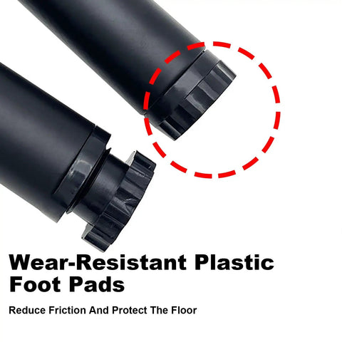 Plastic foot pads on adjustable metal furniture legs set of 4, 14 cm tall, gris finish for sofas and cabinets