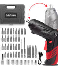 Cordless Power Screwdriver With 3.6V 1500mAh Battery, 3.5N.m Torque, 46-Piece Bit Set, Pivoting Handle, LED Light, Compact Drill Kit