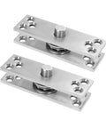 Two Pack Heavy Duty 360 Degree Stainless Steel Hidden Pivot Door Hinges For Concealed Floor To Ceiling Mount Moisture Resistant Durable Door Hardware For Humid Environments And High Traffic Doors, two stainless steel hinges