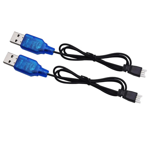 Two Pack 3.7V LiPo USB Charge Cable With MX2.0 2P Plug For RC Drones Planes Boats Helicopters And Other MX2.0 Battery Toys