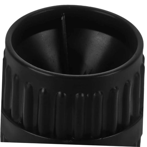 Close-up of black plastic tubing reamer from the Two Piece Tubing Reamer Tool For Deburring Inner And Outer Chamfering Portable Plumbing Set