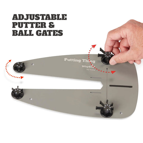 Game-Changing Adjustable Golf Putting Gates Trainer For Home Practice close-up of adjustable gates with hand adjusting knobs