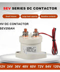 Heavy Duty DC Contactor SEV250AH Electric Relay Switch with terminals and wiring for EV chargers and telecom networks.