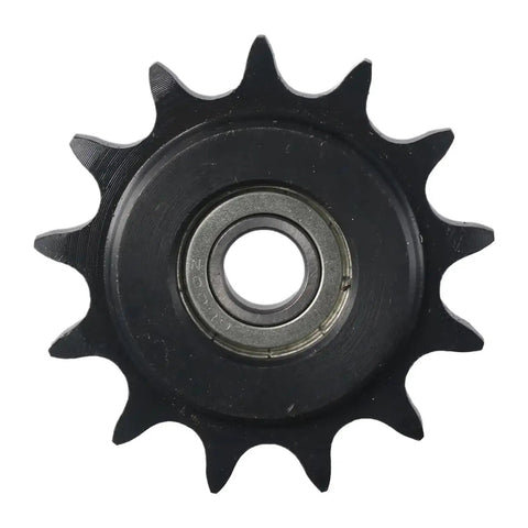 Heavy Duty 13 Tooth Idler Sprocket Wth 10mm Bore And 1/2 Inch Pitch C45 Carbon Steel Tensioner Gear top view showing teeth and bore.