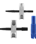 Beefy Grease Zerk Tool Set Two Pack 4 Way Fittings Removal Tools Fits 1/4-28 SAE and 1/8-NPT M10x1 and M8x1 Threads Hex Sizes