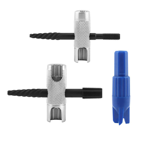 Beefy Grease Zerk Tool Set Two Pack 4 Way Fittings Removal Tools Fits 1/4-28 SAE and 1/8-NPT M10x1 and M8x1 Threads Hex Sizes