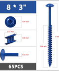 Blue Pocket Hole Screws Size Eight Three Inch Wood Screws with measurements for DIY cabinets, tables, and panels.
