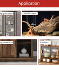 Applications for sliding door track kit including glass doors, reptile cages, panel doors, and cabinets with U Channel.