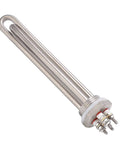 Check Out This Heavy Duty 36V Immersion Water Heater Sporting A Tough Stainless Steel Shell And Essential 1 Inch NPT Thread Setup Engineered For Savage Fast Heating Action And Rock Solid Reliability For Total Hot Water Perfection Daily - Stainless steel immersion heater element with brass threads.