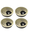 Darn Sturdy Zinc Alloy Cable Hole Covers 2 Inch Mounting Hole Bronze Tone Desk Wire Grommets 4 Pack shown in bronze finish.