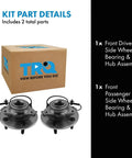 Front Left And Right Wheel Bearing And Hub Assembly Kit Two Piece Direct Fit Replacement For 06 08 Dodge Ram 1500 Regular Cab With 4 Wheel ABS 06 08 Ram 1500 Crew Cab And 2009 Ram 1500 shown with packaging