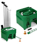 Hands Free Golf Ball Dispenser For Indoor Simulators And Driving Range With Auto Tee Up System And Cue Holder Infrared Sensor