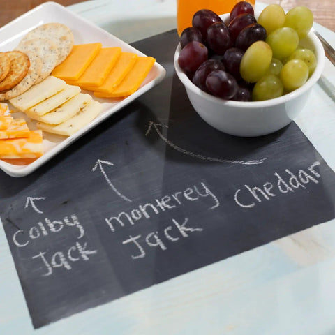 Go To Brush On Chalkboard Paint For Interior Use Oil Based Black 30 Oz Delivers A Smooth Chalkboard Surface On Tray With Snacks