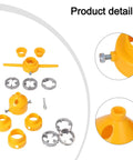Pro Electric Manual Pvc Pipe Threader Kit With 20Mm And 25Mm And 32Mm Dies for plumbing repairs, includes yellow handles and metal dies.