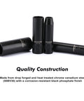 Beefy 12 Piece 3/8 Inch Drive Impact Socket Set With 6-Point SAE Deep Sockets CR-V Steel, Black Phosphate Finish on Display