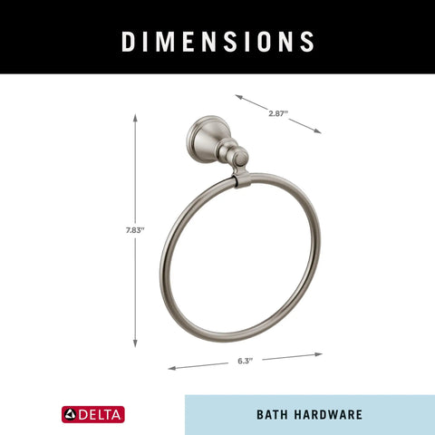 Woodhurst Round Towel Ring In Brilliance Stainless Steel Hand Towel Holder For Bathroom Wall Mount And Kitchen No Fuss Install Durable Rust Resistant Finish Modern Bath Accessories For Everyday Use with dimensions