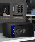 Must Have Fire Resistant Safe Box With Fireproof Waterproof Bag Sensor Light And Emergency External Power 0.55 Cubic Feet Digital Security Safe For Valuables And Important Documents