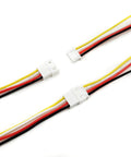 XH 2.54mm 4 Pin Male and Female Connector Kit with 10cm 22 AWG Soft Silicone Wires 10 Pairs showing colored wiring
