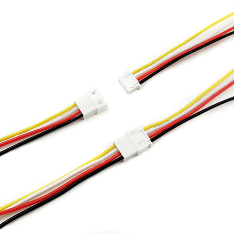 XH 2.54mm 4 Pin Male and Female Connector Kit with 10cm 22 AWG Soft Silicone Wires 10 Pairs showing colored wiring