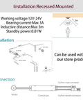 Diagram showing installation and connection of Motion Sensor Light Switch With IR Sensor For Closet Lighting, core specs displayed.