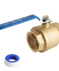 Rock Solid Full Port Brass Ball Valve Three Inch Model featuring a blue handle and rust resistant body for home plumbing systems.