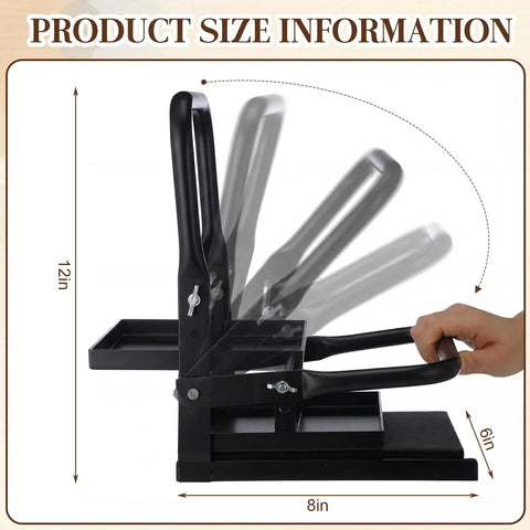 Block Printing Press For Linocut And Hand Letterpress Adjustable Height Steel Press Model B with handle and dimensions shown