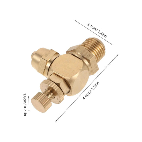 Air Regulator Valve For Precise Flow Control Up To 8mm Push In Tube Fitting Brass With One Quarter Inch Npt Male Thread Ideal For Automotive Door Pump And Pneumatic Systems, brass fitting with size labels