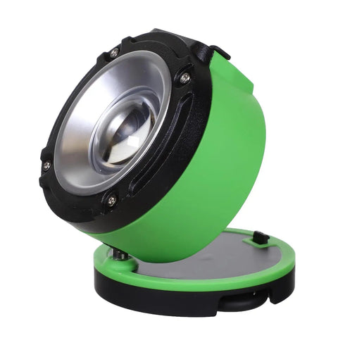 Mini Rechargeable Spotlight With Magnetic Base And Dual Power Modes, Portable Green Work Light with focus lens.