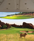 Extra Wide Dope 16.5 Inch Panoramic Rear View Mirror For Golf Carts, 180 Degree Field Of View; golf course view reflection