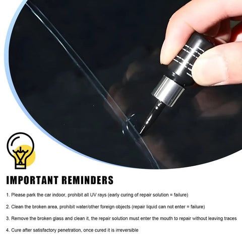 Using the 2 Pack Windshield Repair Kit With Glass Repair Liquid For Quick Fix Of Cracks And Rock Chips on auto glass crack.