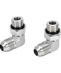 Solid Pro One Quarter Inch Hydraulic Adapter Fitting 90 Degree Elbow 37 Flare Male Thread To SAE ORB Male Interface High Pressure Connector J514 Fitment For Auto Rigs Heavy Duty Build Leak Proof Seal Works Great At Shops Gear Up Fast, 90° steel fitting