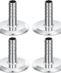 Yaocom 4-pack stainless steel hose barb adapters, 1.5 to 0.5 in, sanitary fittings