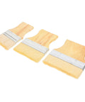 Flat Tip Paint Brush Set With Wooden Handles, 3 Pcs, featuring three brushes with soft bristles for wall, acrylic, oil, and stain projects.