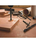 31 Piece Drill And Drive Kit For Metal Brick Wood And Plastic With Titanium Drill Bits on wood surface