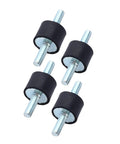 Heavy Duty Rubber Vibration Isolator Mount For Compressors Gasoline Engines Pumps And Welders, Quiet Shock Damper With M6 Threaded Studs, Reduces Noise Vibration And Equipment Wear In Industrial Machines, black rubber with metal studs