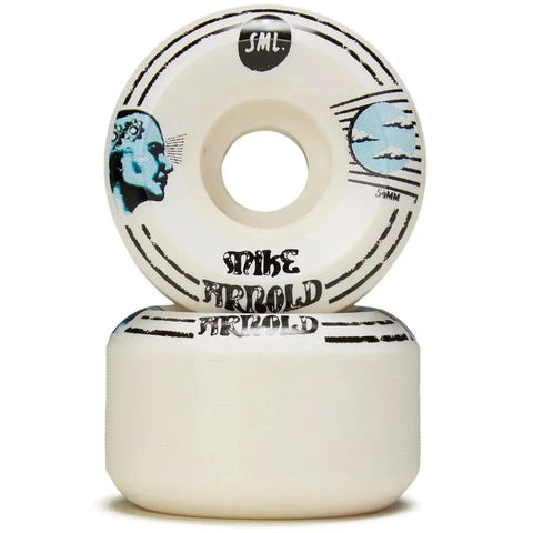 54mm Pro Skateboard Wheels With V Cut 99A Durometer For Street And Park, Lucidity Mike Arnold Edition, artwork visible