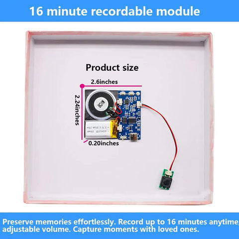 Push Button Activated Sound Recording Module With Built In Speaker And Usb Type C Cord For Plug And Play Ease And Dope Diy Makers Who Want Clean Audio For Holiday Cards And Custom Gift Tags Two Pack Blue size dimensions 2.6x2.24 inches.