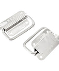 Built Tough 304 Stainless Steel Foldable Pull Handles, Top Shelf Ring Grip For Toolboxes, Storage Chests And Boat Hatches, Heavy Duty Cabinet Hardware With Screws, Silver 4 Pack, close-up view of metal pull handles.