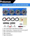 Vacuum Carburetor Synchronizer Tool For 2 Or 4 Cylinder Motorcycles With 4 Gauge Meters Quick Diagnostic Carb Sync Kit For Twin And Multicylinder Bikes Durable Construction Easy Dial Adjustment, 4-gauge set with hoses and brass adapters