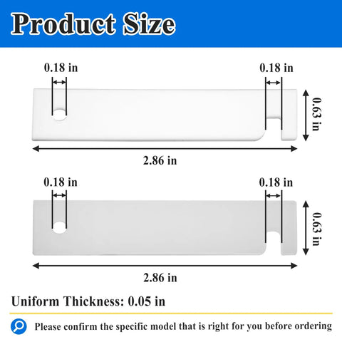 Product dimensions for Four Pack Dryer Drum Bearing Slides Kit With Teflon And Nylon Glide Replacements For Smooth Quiet Clothes Dryer Drum Movement WE3M51 WE3M52 Compatible Today